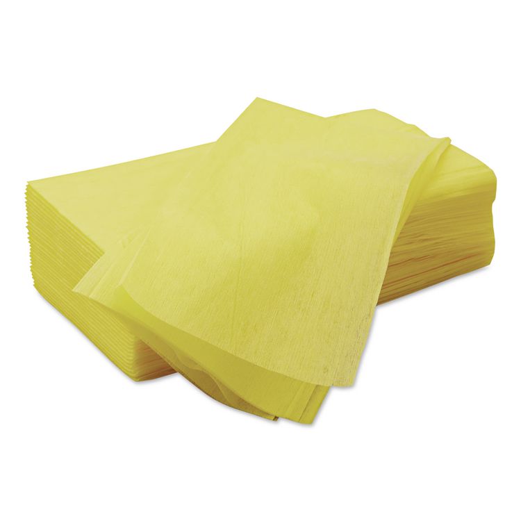 Masslinn Dust Cloths, 1-Ply, 24 x 40, Unscented, Yellow, 25/Bag, 10 Bags/Carton