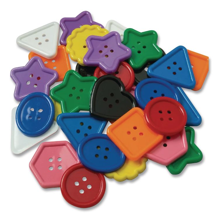 Plastic Button Assortment, Assorted Sizes and Colors, 1 lb Bag