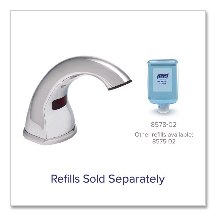 CX10 Counter Mount Soap Dispenser, 2,000 mL, 2.28 x 5.82 x 4.04, Chrome