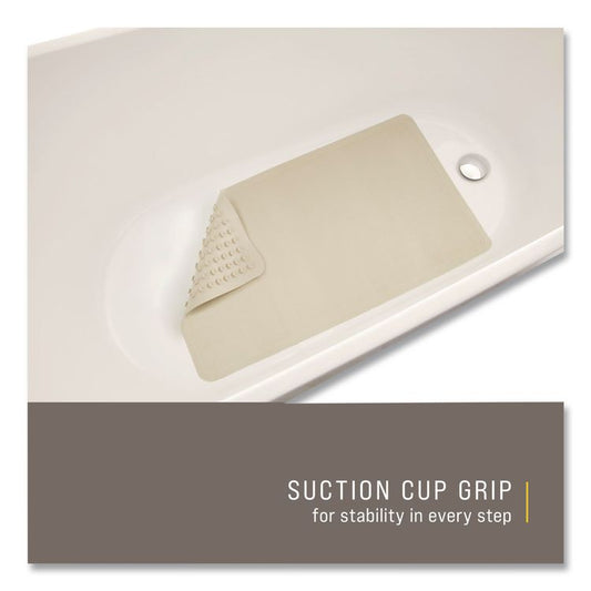 Safti-Grip Bath Mats, White Textured Surface, Suction-Cup Backing, 16" x 28"