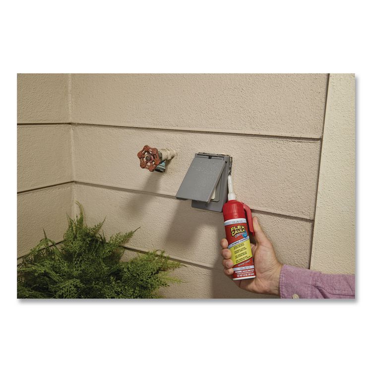 Flex Caulk Hi-Performance Hybrid Caulk, 4.6 oz Aerosol Can, Dries White, 4/Carton