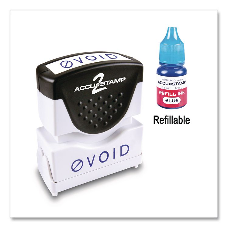 Pre-Inked Shutter Stamp, VOID, 1.63 x 0.5, Blue