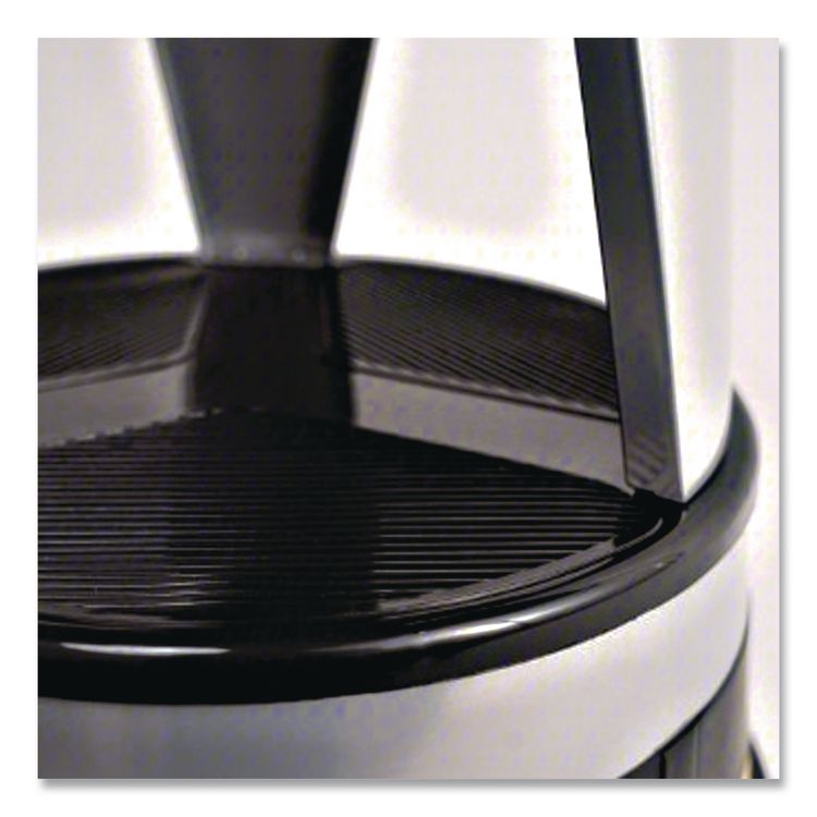 Kik-Step Steel Step Stool, 2-Step, 350 lb Capacity, 16" Diameter x 14.25"h, Silvertone