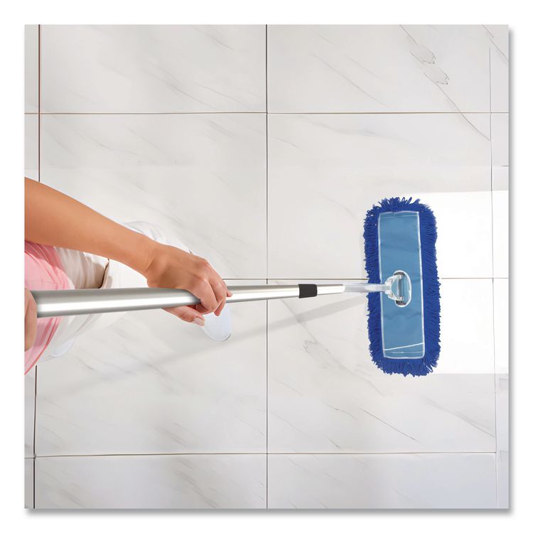Microfiber Looped Dust Mop Pad Head, 24 x 5, Blue, 12/Carton