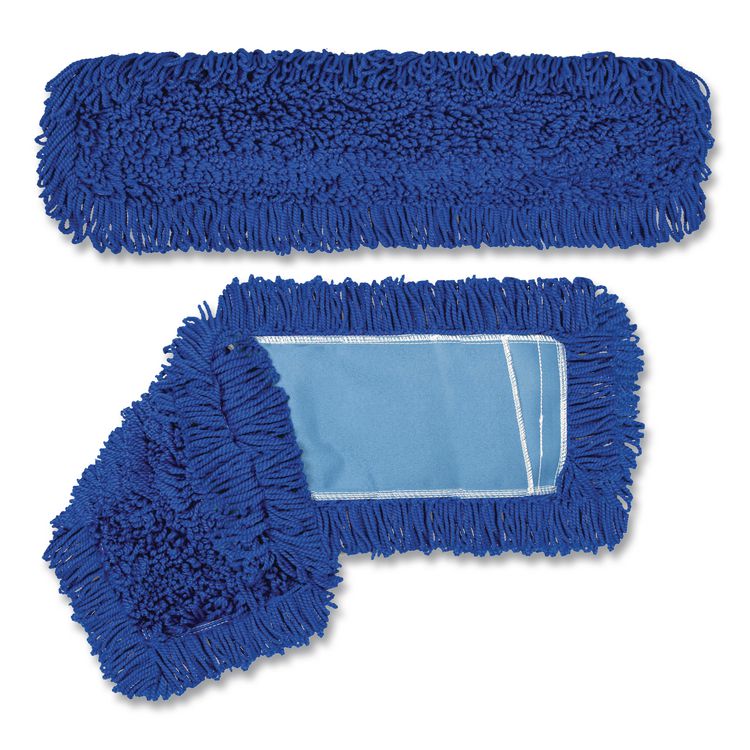 Microfiber Looped Dust Mop Pad Head, 36 x 5, Blue