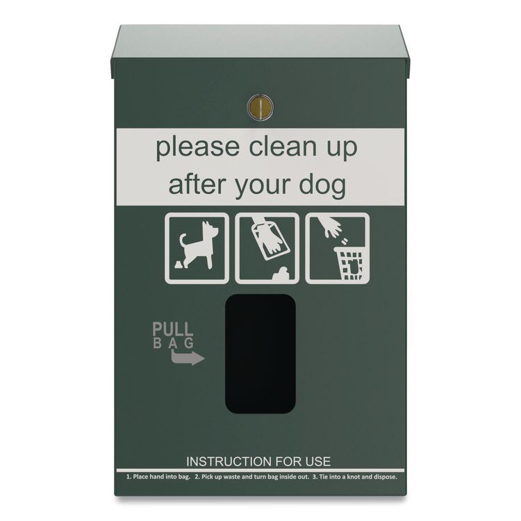 Wall-Mount Pet Waste Header Bag Dispenser, Green