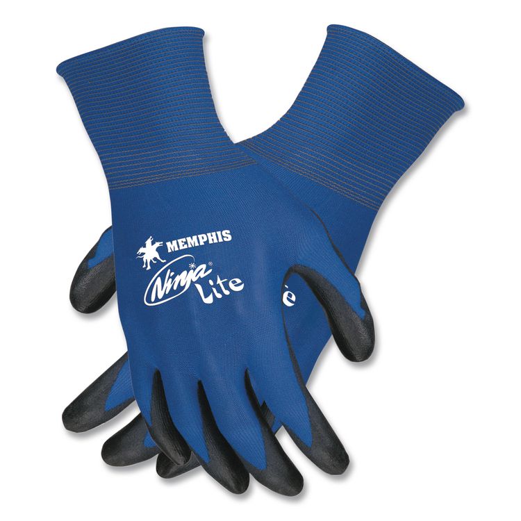 Ultra Tech Tactile Dexterity Work Gloves, EN388: 4131, Small, Blue/Black, 12 Pairs