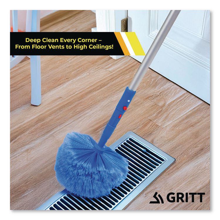 Cobweb/Corner Duster Brush with Telescopic Pole, 3 ft to 6 ft Handle