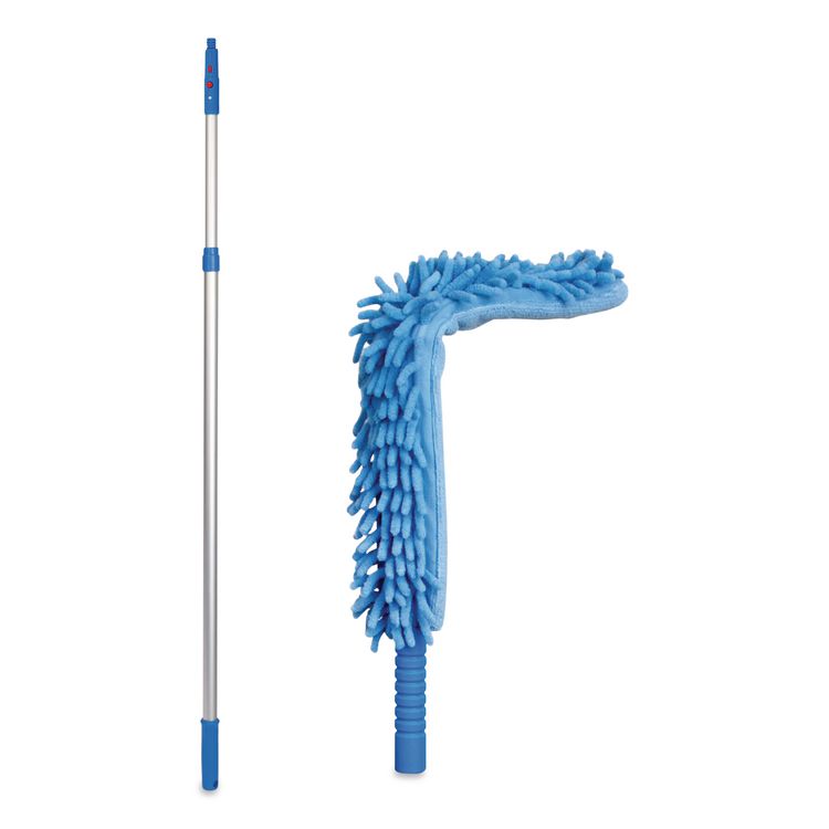 Flexible Wand Duster with Microfiber and Chenille Sleeve and 6 ft Telescopic Pole, 2/Kit
