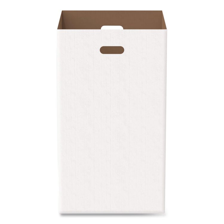 30 Gallon Corrugated Cardboard Trash Can and Recycling Container, White, 4/Carton