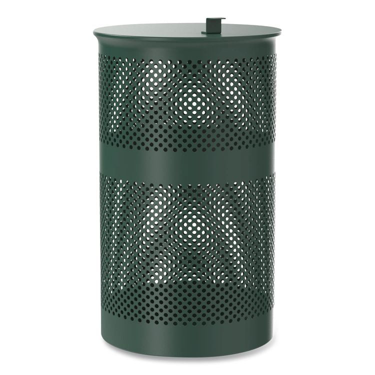13 Gallon Heavy-Duty Outdoor Pet Waste Trash Can with Lid, Top Door, Green