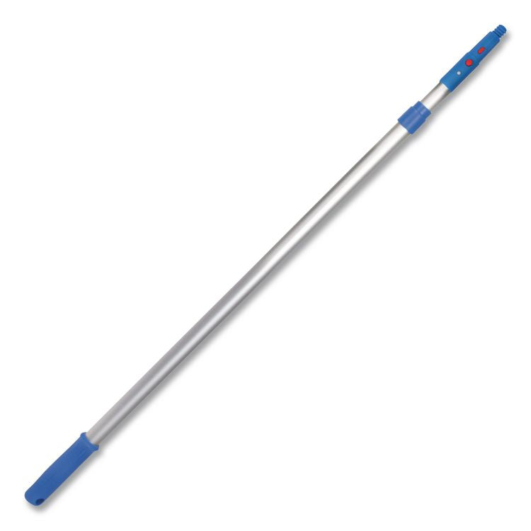 6 ft Telescopic Aluminum Extension Pole with Click/Lock Adapter Cone, 3.5 ft to 6 ft, Blue/Silver, 2/Pack