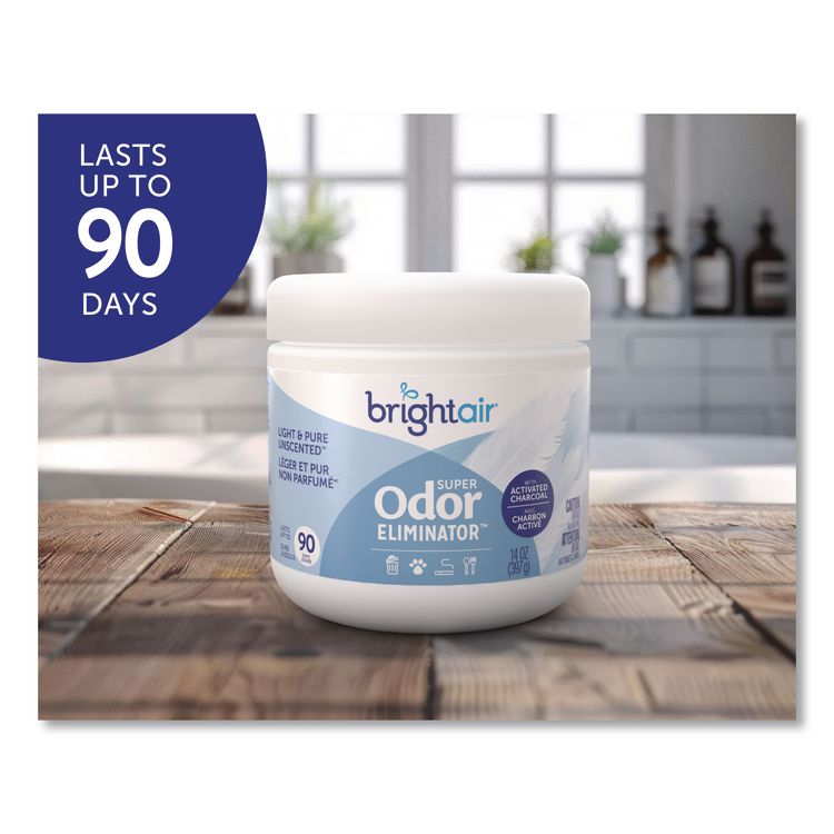 Super Odor Eliminator, Unscented, 14 oz Jar, 6/Carton