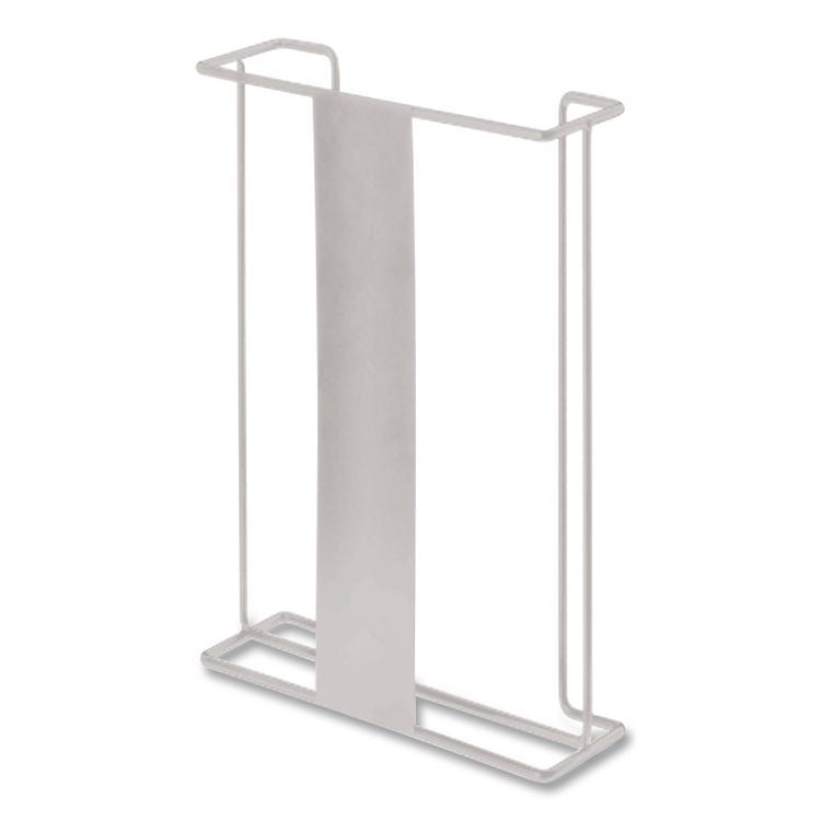 Wire Wall-Mount Glove Box Holder, 4-Box, Horizontal, Stainless Steel, White, 11 x 4 x 22