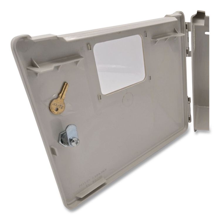In-Room Locking Wall Mount Sharps Container Cabinet System, 5 qt, ABS Plastic, Beige