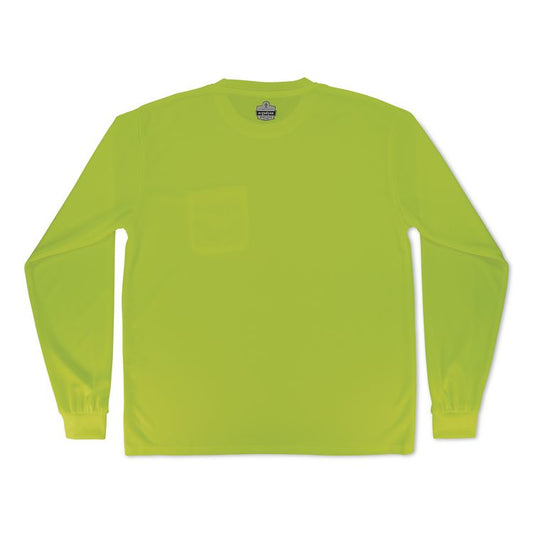 GloWear 8093 Non-Certified Essential Hi-Vis Long Sleeve T-Shirt, X-Small, Lime
