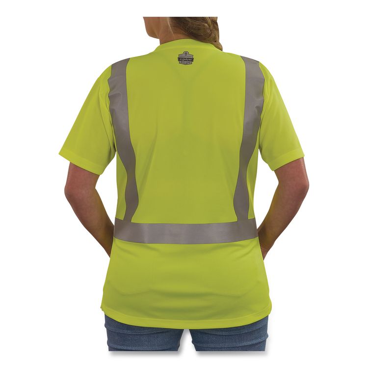 GloWear 8274 Class 2 Women's Essential Hi-Vis T-Shirt, Large, Lime