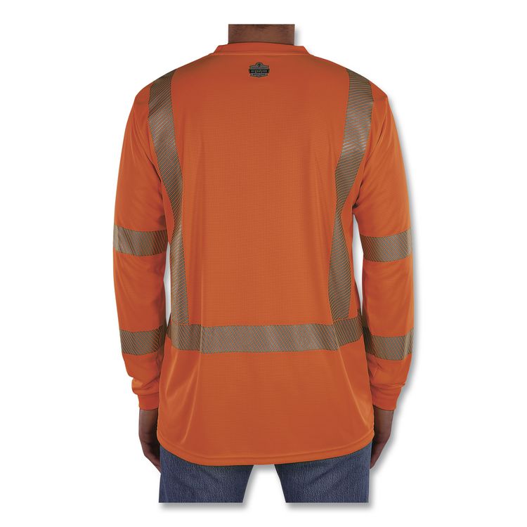 GloWear 8370 Class 3 Performance Hi-Vis Long Sleeve T-Shirt, 4X-Large, Orange