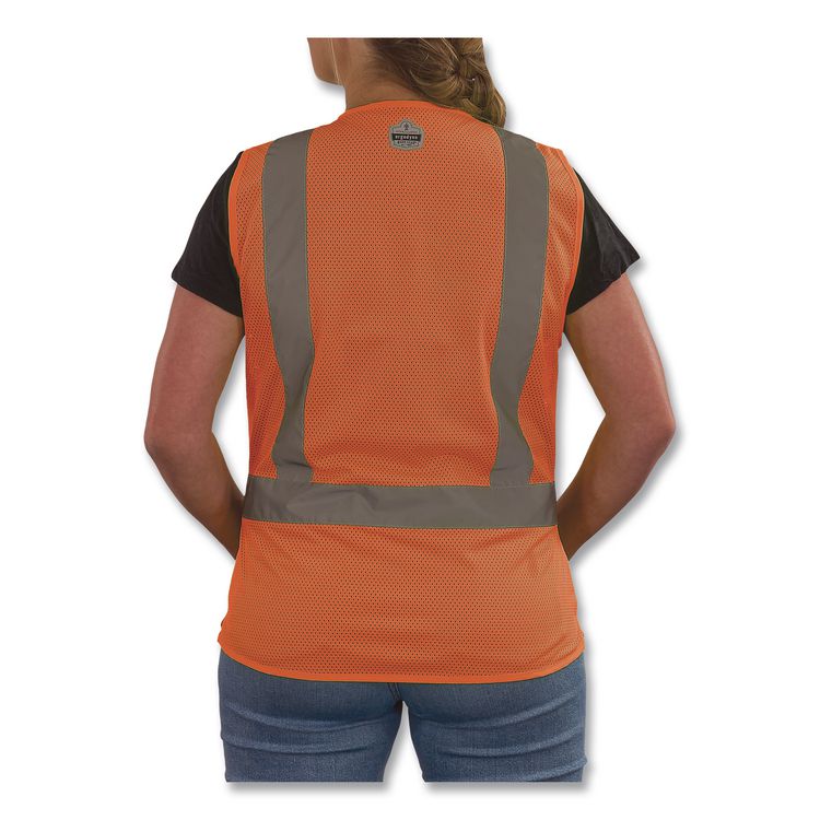 GloWear 8210HLW-S Class 2 Women's Hi-Vis Vest with Hook-and-Loop, Polyester, 2X-Large, Orange