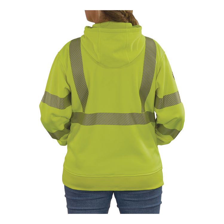 GloWear 8304W Class 3 Women's Performance Hi-Vis Hooded Sweatshirt, Large, Lime