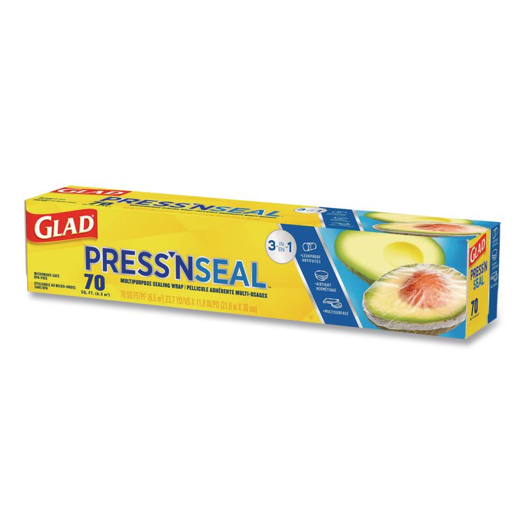Press'n Seal Food Plastic Wrap, 70 sq ft, 12/Carton