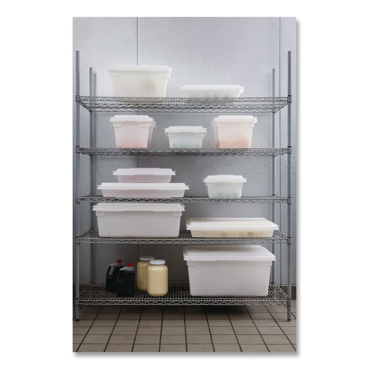 Food/Tote Boxes, 5 gal, 18 x 3.5 x 3.5, Plastic, White