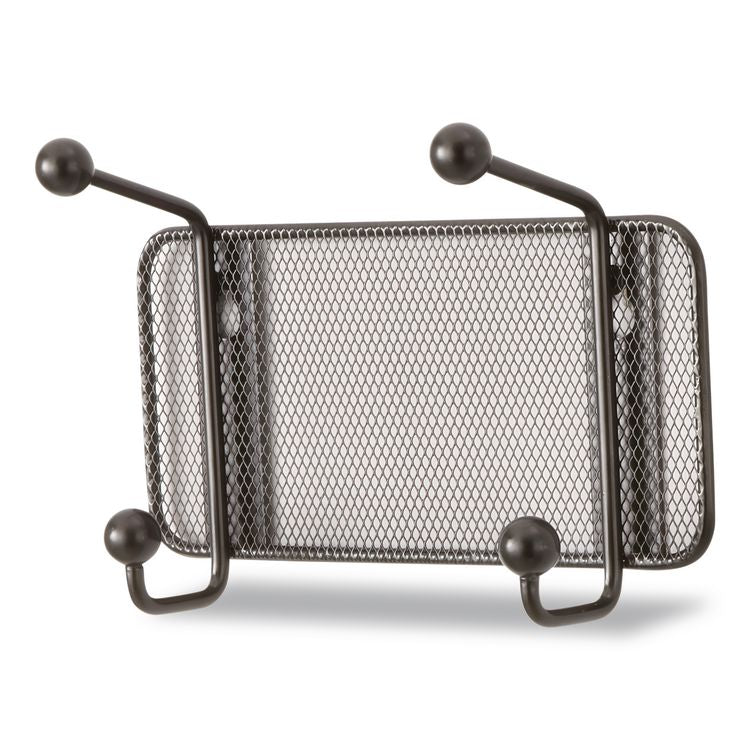 Onyx Mesh Wall Racks, 2-Hook, 8.5w x 3d x 5.5h, Black