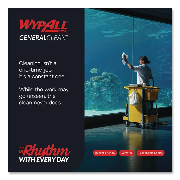 GeneralClean X50 Cleaning Cloths, 12 x 12.5, White, 84/Pack, 12 Packs/Carton