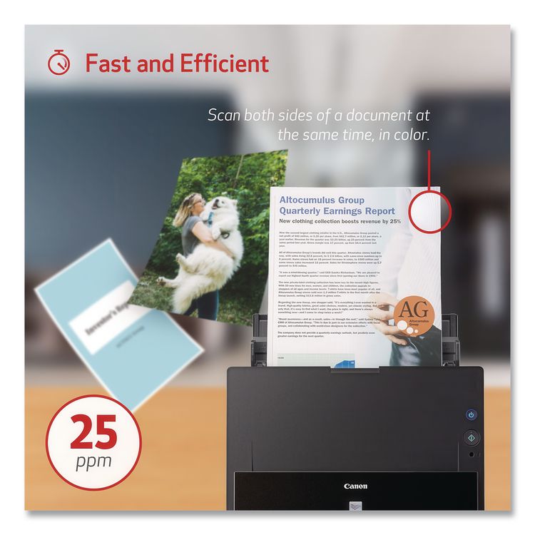 imageFORMULA DR-C225 II Office Document Scanner, 600 dpi Optical Resolution, 30-Sheet Duplex Auto Document Feeder