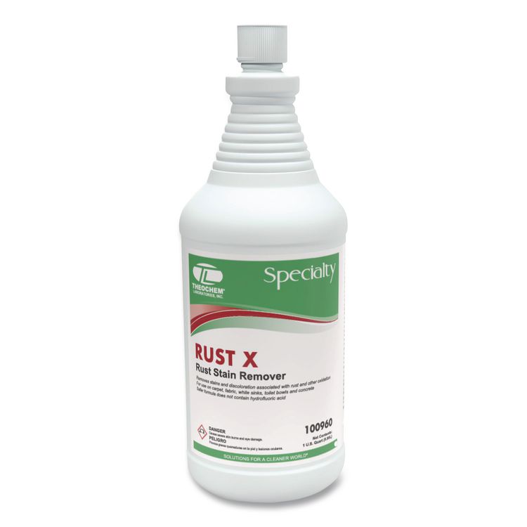 Rust-X Rust Stain Remover Acidic Cleaner, Acidic Scent, 1 qt Bottle, 12/Carton