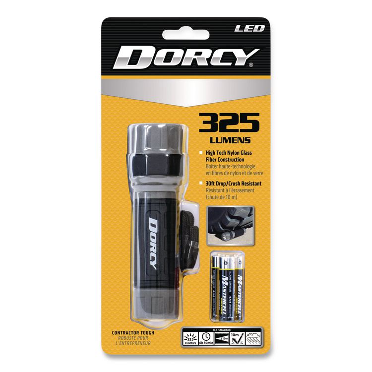 Unbreakable Pro Compact Flashlight, 3 AAA Batteries (Included), Black