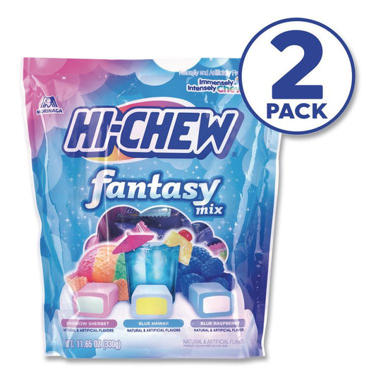 Stand Up Pouch Fantasy Mix, Rainbow Sherbet/Blue Hawaii/Blue Raspberry, 11.65 oz Pouch, 2/Carton