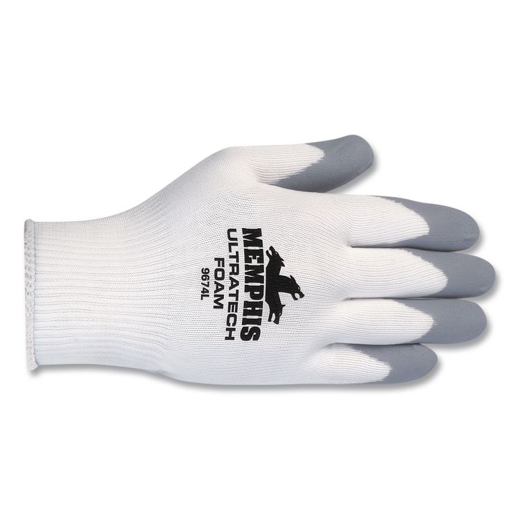 Ultra Tech Foam Nitrile Gloves, EN388: 3121, X-Large, Gray/White, 12 Pairs