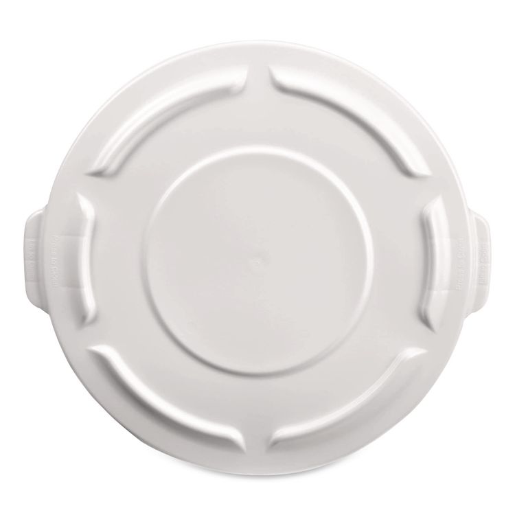BRUTE Self-Draining Flat Top Lids for 32 gal Round BRUTE Containers, 22.25" Diameter, White