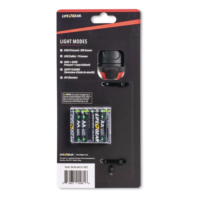 LifeGear Stormproof Signal Light, 4 AA Batteries (Included), Red