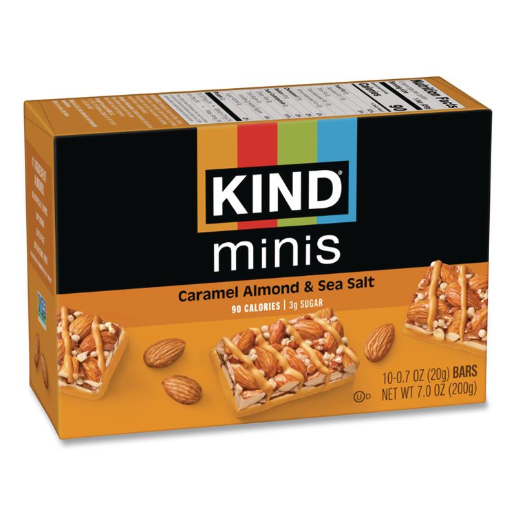 Minis, Caramel Almond Nuts/Sea Salt, 0.7 oz Bar, 10/Pack