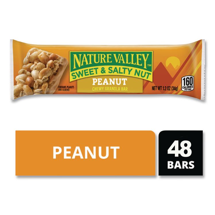 Granola Bars, Sweet and Salty Peanut, 1.2 oz Pouch, 48/Box