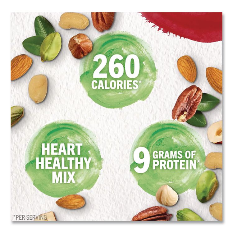 NUT-rition Heart Healthy Mix, 1.5 oz Tube, 18 Tubes/Carton