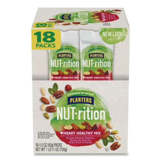 NUT-rition Heart Healthy Mix, 1.5 oz Tube, 18 Tubes/Carton