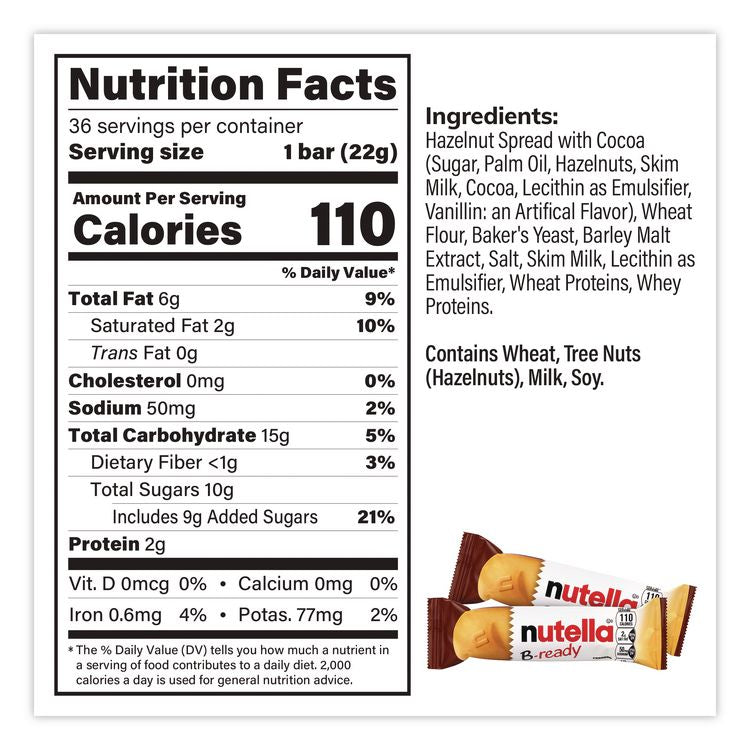 B-Ready, Hazelnut, 0.7 oz Bag, 36/Carton