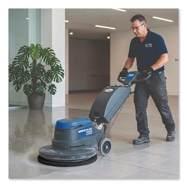 Stripping Floor Pads, 16" Diameter, Black, 5/Carton