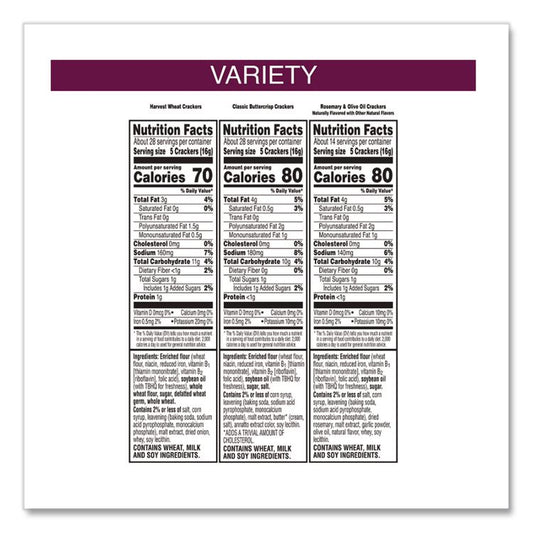 Toasteds Party Pack Cracker Assortment, 8 oz Box, 5 Assorted Boxes/Carton