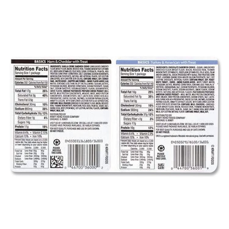 Lunchables Variety Pack, Turkey/American and Ham/Cheddar, 6/Carton