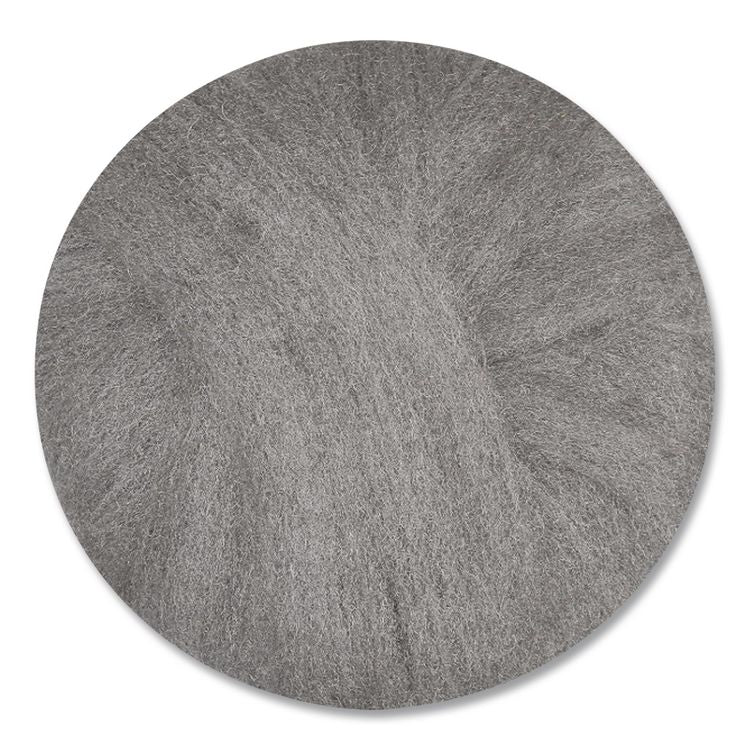 Radial Steel Wool Pads, Grade 3 (Standard): Cleaning and Polishing, 20" Diameter, Gray, 12/Carton