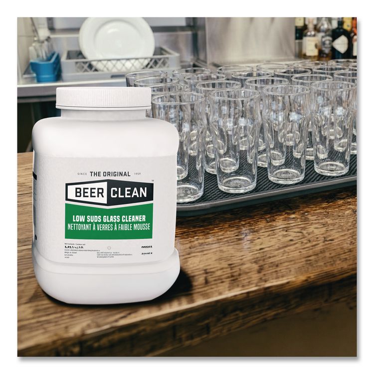 Beer Clean Glass Cleaner, Powder, 4 lb. Bucket, 2/Carton