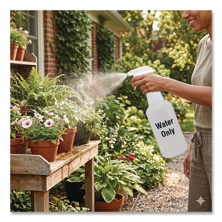 Water Only Spray Bottle, Clear, 32 oz, 12/Carton