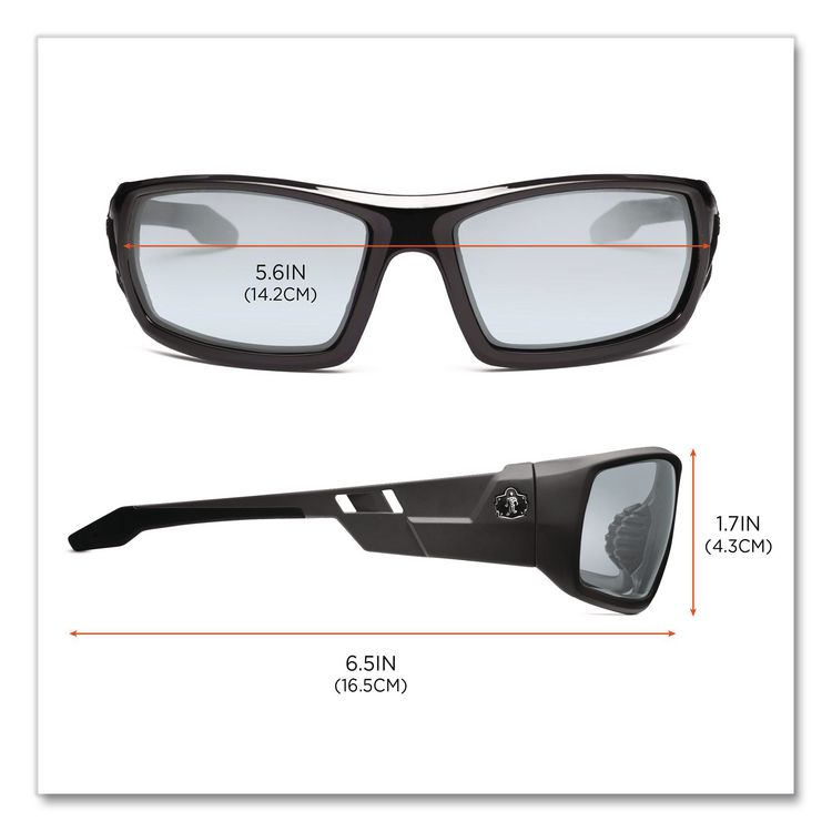 Skullerz Odin Safety Glasses, Black Full Frame, Clear Dual I/O Lens