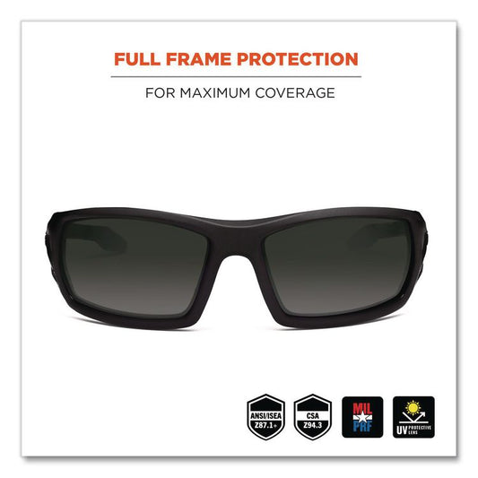 Skullerz Odin Safety Glasses, Matte Black Full Frame, Smoke Dual Lens