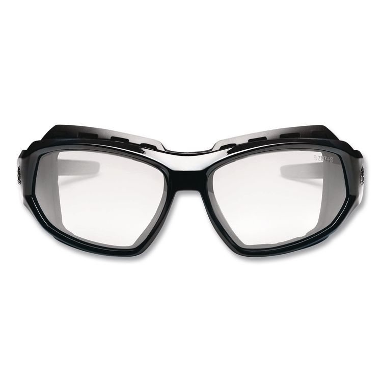 Skullerz Loki Safety Glasses/Goggles, Fog-Off Technology, Black Full Frame, Clear Dual Lens