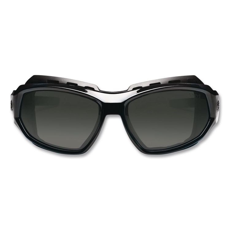 Skullerz Loki Safety Glasses/Goggles, Fog-Off Technology, Black Full Frame, Smoke Dual Lens